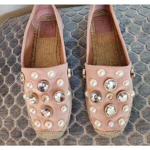 Women's Pink Embellished Espadrilles